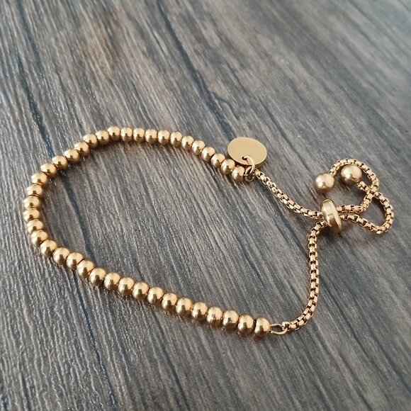 Accessories - Gold stainless steel bead bracelet